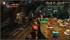 Take the suitcase from the cell [1] and take it to the main room and put it on the table - The Brethren Court - walkthrough - At World's End - LEGO Pirates of the Caribbean: The Video Game - Game Guide and Walkthrough