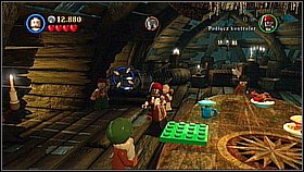 Bottle 9 - On the pirates' meting and after the entrance to the building choose the left corridor - The Brethren Court - bottles - At World's End - LEGO Pirates of the Caribbean: The Video Game - Game Guide and Walkthrough