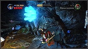 Look for the barrel on the right and use it to turn the mechanism near the lantern - The Fountain of Youth - walkthrough - On Stranger Tides - LEGO Pirates of the Caribbean: The Video Game - Game Guide and Walkthrough