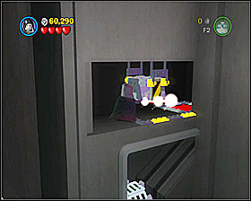 Just before you enter the elevator to reach the prison, use the Force on the crates so you can jump on the shelf shown on the screenshot - Rescue the Princess - Freeplay Mode - Episode IV - LEGO Star Wars II: The Original Trilogy - Game Guide and Walkthrough