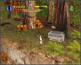 Before destroying the third generator go right, build a platform and destroy a metal crate with a detonator - Speeder Showdown - Freeplay Mode - Episode VI - LEGO Star Wars II: The Original Trilogy - Game Guide and Walkthrough