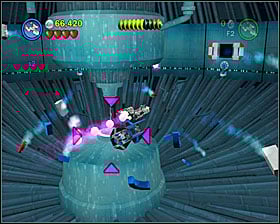 Fly towards the screen in the core room - Into the Death Star - Freeplay Mode - Episode VI - LEGO Star Wars II: The Original Trilogy - Game Guide and Walkthrough