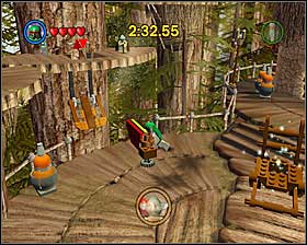 Go to the left and use the turnstile, then use Boba Fett's jetpack to reach him. - Bounty Hunter Missions - Misc - LEGO Star Wars II: The Original Trilogy - Game Guide and Walkthrough