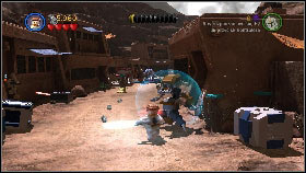 Once you do that, build a cannon and destroy the stone wall in front of you using it [1] and fight off the enemies - Asajj Ventress - p. 5 - Story mode - LEGO Star Wars III: The Clone Wars - Game Guide and Walkthrough