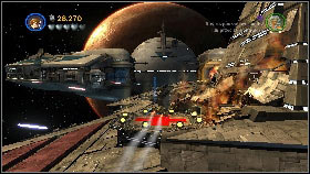 Use it to destroy three more guns on the next enemy ship [1] - Asajj Ventress - p. 4 - Story mode - LEGO Star Wars III: The Clone Wars - Game Guide and Walkthrough