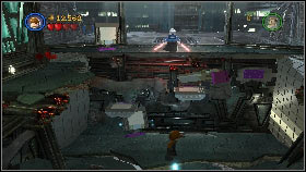 In the next part, grab the items thrown by the enemy [1] and fit them to the purple points on the wall in front of you [2] - Asajj Ventress - p. 1 - Story mode - LEGO Star Wars III: The Clone Wars - Game Guide and Walkthrough