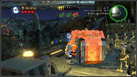 Switch to the fighting soldier (press and hold U) and head deeper into the corridor while clearing your way with the minigun [1] - General Grievous - p. 6 - Story mode - LEGO Star Wars III: The Clone Wars - Game Guide and Walkthrough