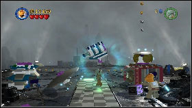 Afterwards build an antenna fastening from the bricks on the left [1] and place it on the left tower [2] (you need to take off the round pole beforehand) - General Grievous - p. 5 - Story mode - LEGO Star Wars III: The Clone Wars - Game Guide and Walkthrough