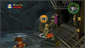 Mount it into the panel on the right side of the door and use Padme's grappling hook on it [1] - General Grievous - p. 4 - Story mode - LEGO Star Wars III: The Clone Wars - Game Guide and Walkthrough