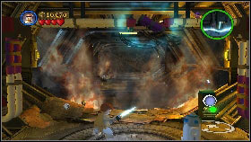 Afterwards place the second brick onto the pipe on the right [1] and the last one above [2] - General Grievous - p. 4 - Story mode - LEGO Star Wars III: The Clone Wars - Game Guide and Walkthrough