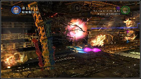 Return to the ship, take the torpedoes from the activated dispenser [1] and use them to destroy all the points marked with purple [2] - General Grievous - p. 3 - Story mode - LEGO Star Wars III: The Clone Wars - Game Guide and Walkthrough