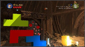 Once it falls down, use the Force on the destroyed pieces to place the first statue part on the wall [1] - Count Dooku - p. 5 - Story mode - LEGO Star Wars III: The Clone Wars - Game Guide and Walkthrough