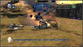 Once you destroy the antennas, start shooting the enemy cannon in the upper right corner of the map [1] - Count Dooku - p. 3 - Story mode - LEGO Star Wars III: The Clone Wars - Game Guide and Walkthrough