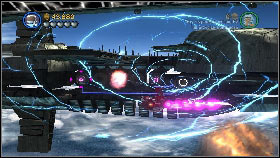 Once the cutscene ends, start flying to the left, destroying enemy ships on your way [1] - Count Dooku - p. 2 - Story mode - LEGO Star Wars III: The Clone Wars - Game Guide and Walkthrough