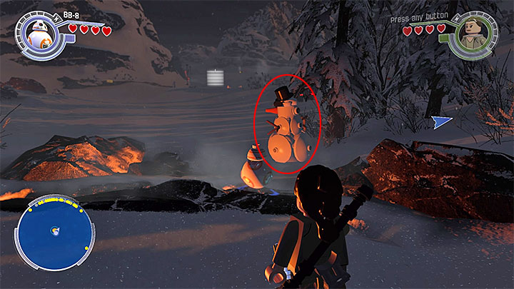 In order to obtain this block you will need to find and destroy five snowmen similar to the one presented in the screenshot - Starkiller Base collectibles & minor missions map - Maps - LEGO Star Wars: The Force Awakens Game Guide