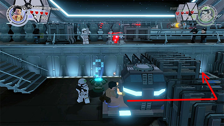 The place where you must push the first box. - Chapter 2 - Escape from the Finalizer | Walkthrough - Story Mode - LEGO Star Wars: The Force Awakens Game Guide
