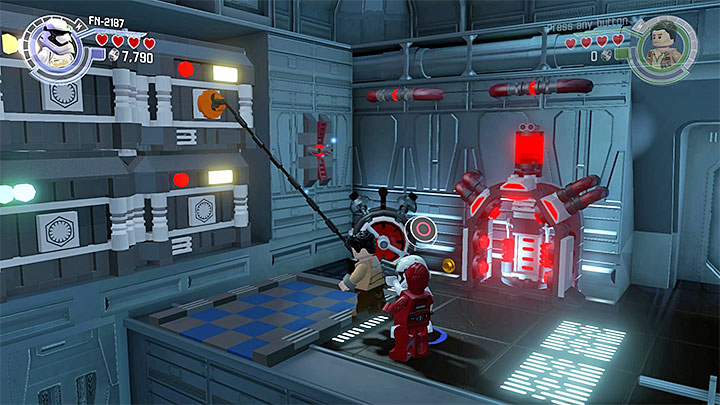 You must pull the second box and create a bridge for R-3PO. - Chapter 2 - Escape from the Finalizer | Walkthrough - Story Mode - LEGO Star Wars: The Force Awakens Game Guide