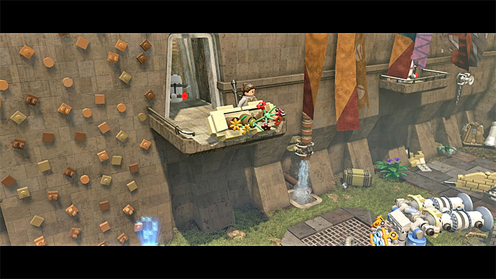 Now you can destroy the previously constructed device and create water cannon slightly further on the right side - Chapter 5 - Mazs Castle | Walkthrough - Story Mode - LEGO Star Wars: The Force Awakens Game Guide