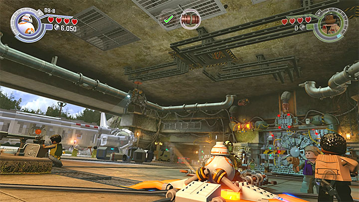 Control the handle attached to the ceiling - Chapter 7 - The Resistance | Walkthrough - Story Mode - LEGO Star Wars: The Force Awakens Game Guide