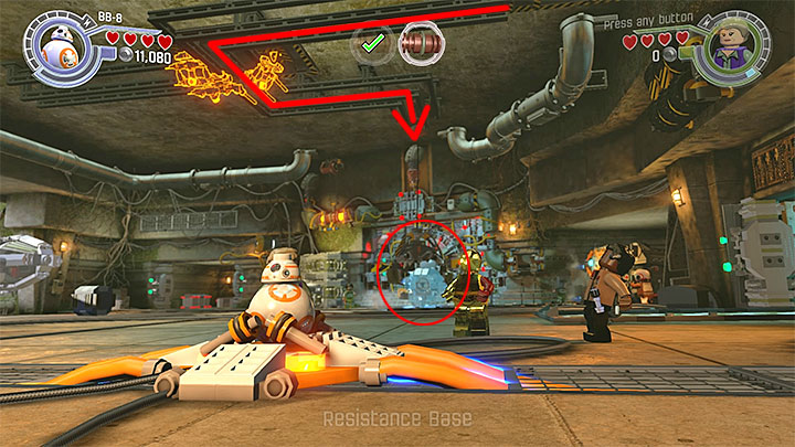 Your next task is to transport the frozen cargo towards the giant door which you intend to open - Chapter 7 - The Resistance | Walkthrough - Story Mode - LEGO Star Wars: The Force Awakens Game Guide