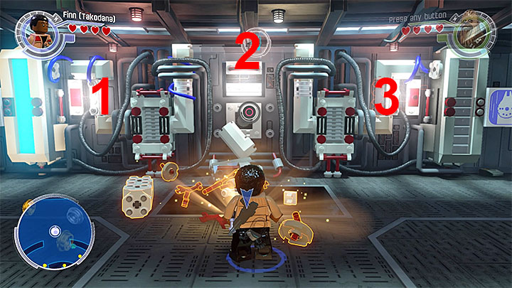 First build additional part of the drive on the left side, then in the middle and finally on the right side - Chapter 8 - Starkiller Sabotage | Walkthrough - Story Mode - LEGO Star Wars: The Force Awakens Game Guide