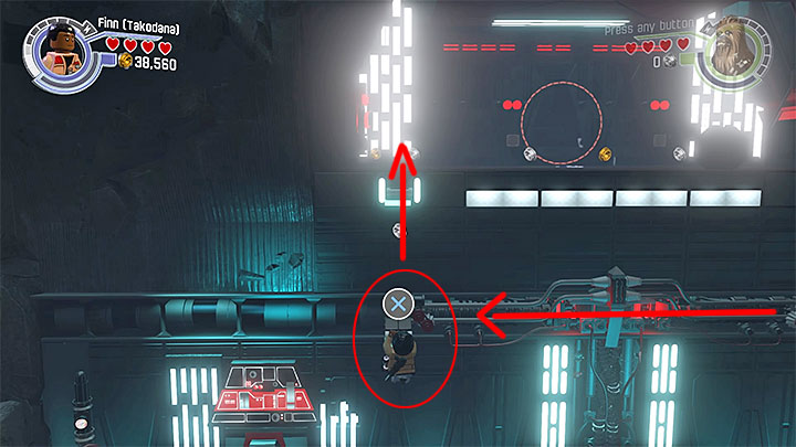 Leave Finn hanging and switch to Chewbacca - Chapter 8 - Starkiller Sabotage | Walkthrough - Story Mode - LEGO Star Wars: The Force Awakens Game Guide