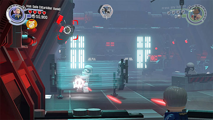 Go back down, to the place with Han Solo and Chewbacca - Chapter 8 - Starkiller Sabotage | Walkthrough - Story Mode - LEGO Star Wars: The Force Awakens Game Guide