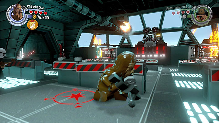 Once the second phase of the battle starts, Captain Phasma will start using the large cannon - Chapter 8 - Starkiller Sabotage | Walkthrough - Story Mode - LEGO Star Wars: The Force Awakens Game Guide