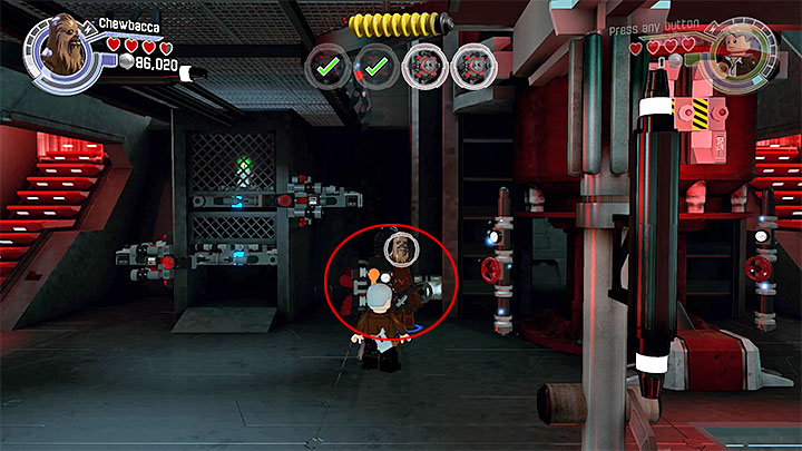 To build the third bomb, go to the bottom level of the left side of the hall - Chapter 9 - Destroy Starkiller Base | Walkthrough - Story Mode - LEGO Star Wars: The Force Awakens Game Guide