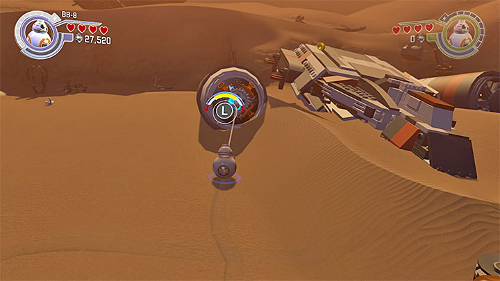 The socket is on the engine of one of the shipwrecks - Lor San Tekkas Return | Minikits and red bricks - Minikits and red LEGO bricks - LEGO Star Wars: The Force Awakens Game Guide