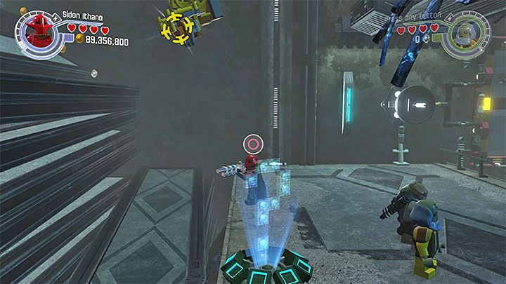 Hang on the handle on the yellow flying droid - The Crimson Corsair | Walkthrough - Side missions - LEGO Star Wars: The Force Awakens Game Guide