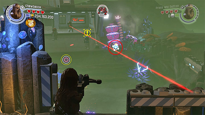 Two remaining bombs can be found once you reach the second part of the blaster battle (unlocking the ladder and the higher ledge) - Rathtar Hunting | Minikits and red bricks - Minikits and red LEGO bricks - LEGO Star Wars: The Force Awakens Game Guide