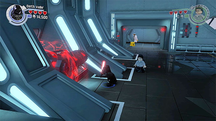 Special requirements: a character capable of using dark side of the Force (like Darth Vader) - Chapter 2 - Escape from the Finalizer | Minikits and red bricks - Minikits and red LEGO bricks - LEGO Star Wars: The Force Awakens Game Guide