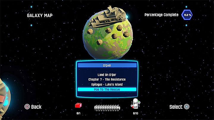 Find the mission on the list associated with the DQar planet. - Poe to the Rescue | Walkthrough - Side missions - LEGO Star Wars: The Force Awakens Game Guide