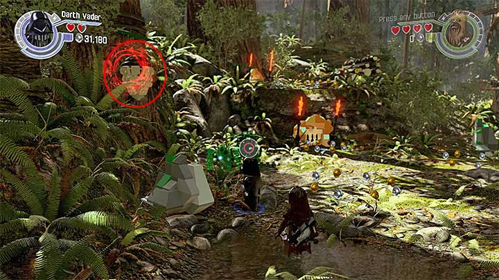 Special requirements: a character capable of using Force (like Luke Skywalker or Darth Vader) - Prologue - The Battle of Endor | Minikits and red bricks - Minikits and red LEGO bricks - LEGO Star Wars: The Force Awakens Game Guide