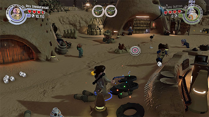 Construction place of the first barrel. - Chapter 1 - Assault on Jakku | Minikits and red bricks - Minikits and red LEGO bricks - LEGO Star Wars: The Force Awakens Game Guide