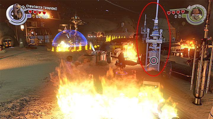 Two more towers required to unlock the fourth minikit can be found in the area with the stormtrooper equipped with the flamethrower - Chapter 1 - Assault on Jakku | Minikits and red bricks - Minikits and red LEGO bricks - LEGO Star Wars: The Force Awakens Game Guide