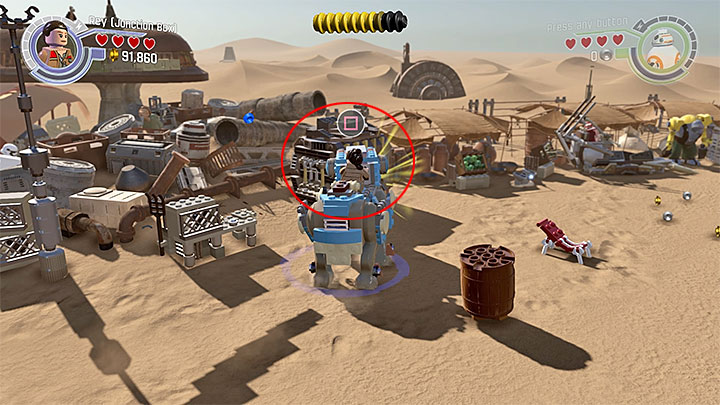 Special requirements: none - Chapter 3 - Niima Outpost | Minikits and red bricks - Minikits and red LEGO bricks - LEGO Star Wars: The Force Awakens Game Guide
