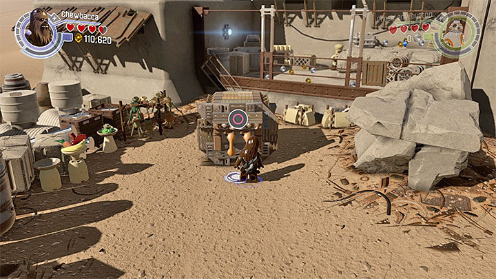 Grab onto the handle with Chewbacca or any other strong character. - Chapter 3 - Niima Outpost | Minikits and red bricks - Minikits and red LEGO bricks - LEGO Star Wars: The Force Awakens Game Guide