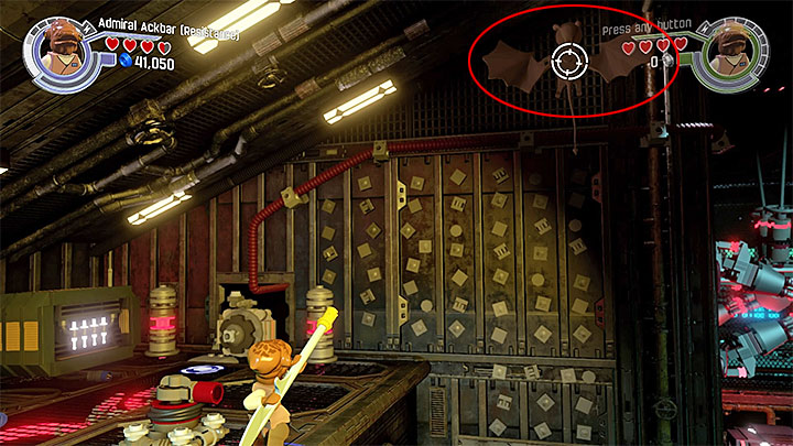 The third and the last mynock can be found next to the climbing wall located in the left side of the hangar (as shown on the above screenshot) - Chapter 4 - The Eravana | Minikits and red bricks - Minikits and red LEGO bricks - LEGO Star Wars: The Force Awakens Game Guide