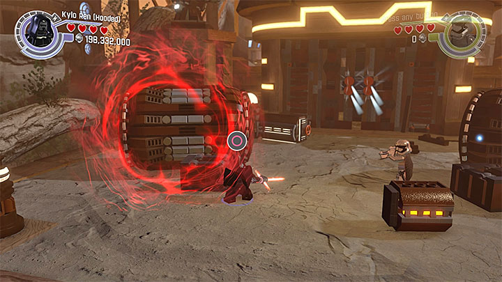 Throw the large charges at the anti-aircraft cannons - Ottegan Assault | Walkthrough - Side missions - LEGO Star Wars: The Force Awakens Game Guide