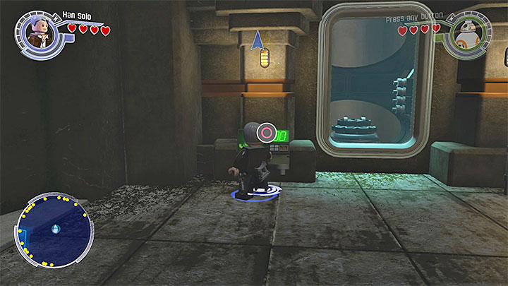 In the southern hangar in the Resistance base there is the position shown on the picture with which you can unlock additional playable characters - DQar (Resistance hideout) collectibles & minor missions map - Maps - LEGO Star Wars: The Force Awakens Game Guide