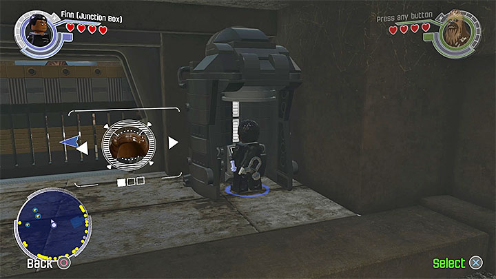 Select the first headwear from the list - DQar (Resistance hideout) collectibles & minor missions map - Maps - LEGO Star Wars: The Force Awakens Game Guide