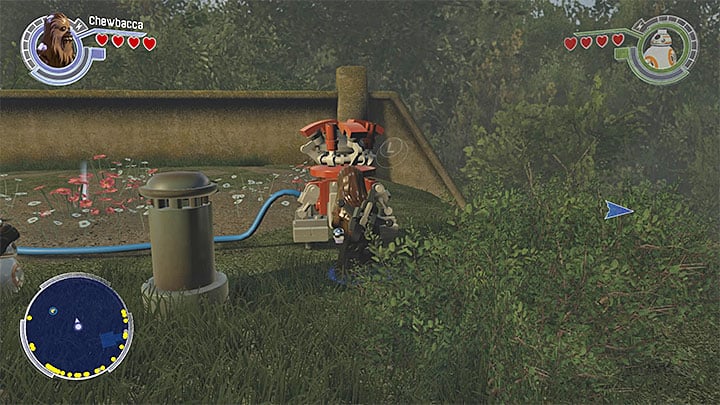 Go back with the handle to the place where the brick was hidden - DQar (Resistance hideout) collectibles & minor missions map - Maps - LEGO Star Wars: The Force Awakens Game Guide