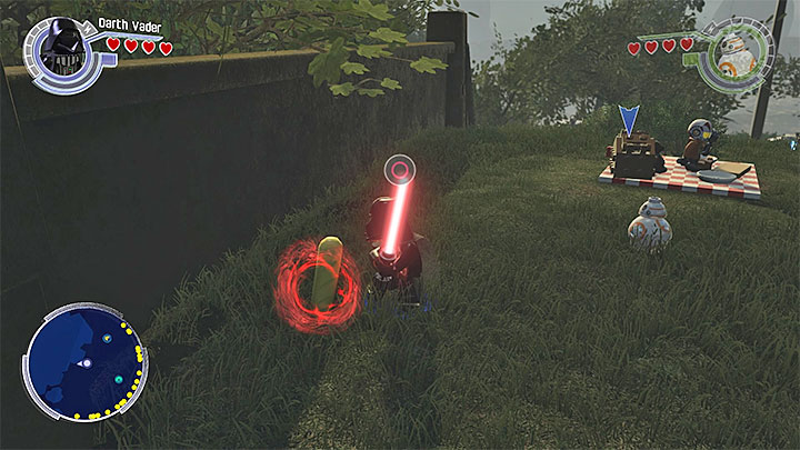 An example object on which you must use the Force - DQar (Resistance hideout) collectibles & minor missions map - Maps - LEGO Star Wars: The Force Awakens Game Guide