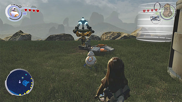 In order to obtain the golden brick you must find and turn five small satellite dishes - DQar (Resistance hideout) collectibles & minor missions map - Maps - LEGO Star Wars: The Force Awakens Game Guide