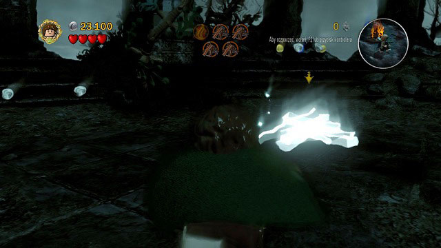 The Hobbits won't have too much to do - you just need to use him to build a bonfire form the hallow LEGO bricks - Weathertop - Walkthrough - Act I - LEGO The Lord of the Rings - Game Guide and Walkthrough