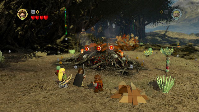 Watch the intro cinematic and you will take control of Aragorn, Legolas and Gimli - Track Hobbits - Walkthrough - Act II - LEGO The Lord of the Rings - Game Guide and Walkthrough