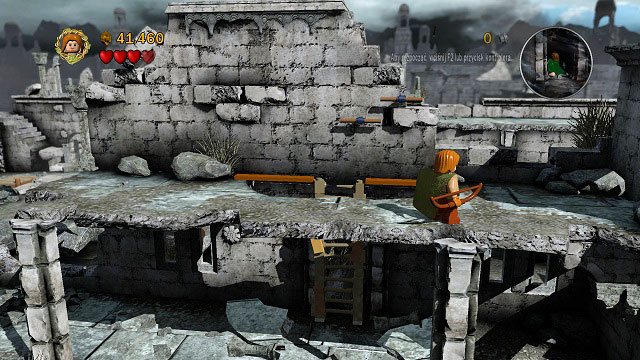 Head with Faramir to the right and down the stairs - Osgiliath - Walkthrough - Act II - LEGO The Lord of the Rings - Game Guide and Walkthrough