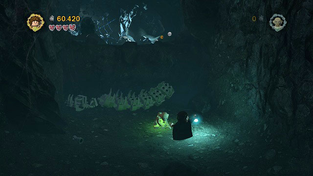 Destroy a few spider-webs and chase away the little spiders with the phial and you will reach another dead end - The Secret Stairs - Walkthrough - Act III - LEGO The Lord of the Rings - Game Guide and Walkthrough